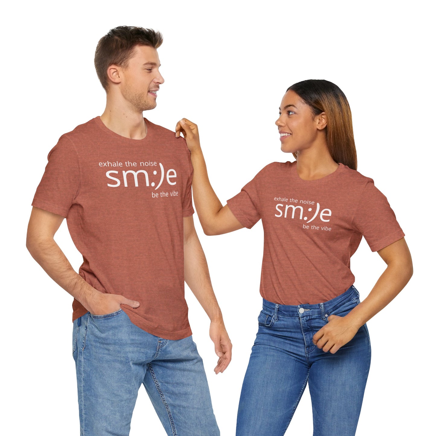 sm:)e Exhale the Noise Smile Vibe Tee | Mindful Streetwear | Unisex Motivational Graphic Shirt