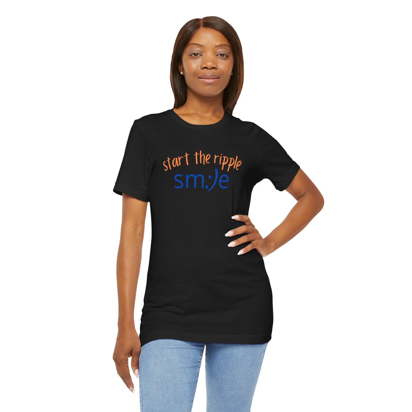 Start the Ripple sm:)e Inspirational Tee - Motivational Streetwear, Positive Energy Shirt, Confidence Booster