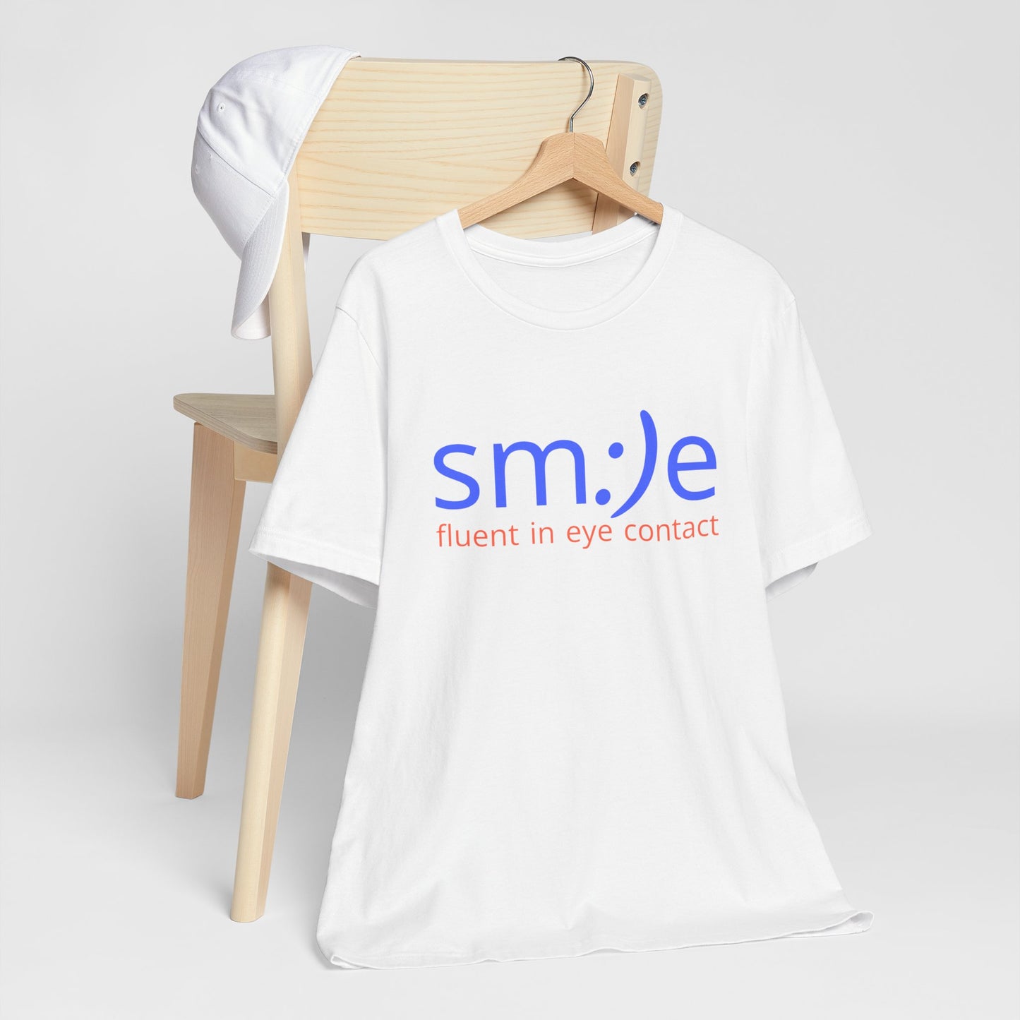 sm:)e Fluent in Eye Contact Tee | Cute Social Confidence Streetwear | Unisex Connection Graphic Shirt