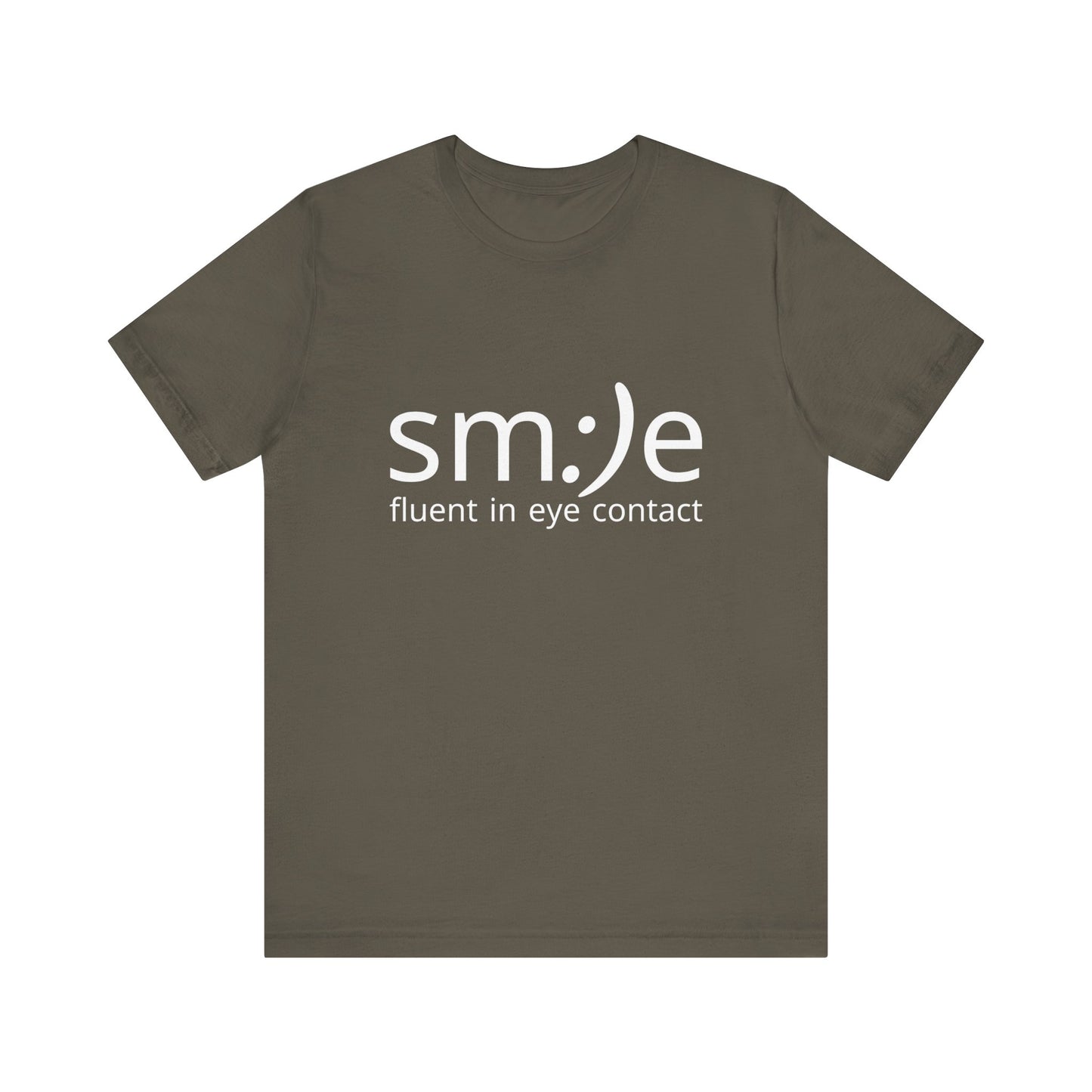 sm:)e Fluent in Eye Contact Tee | Social Confidence Streetwear | Funny Motivational Graphic Shirt