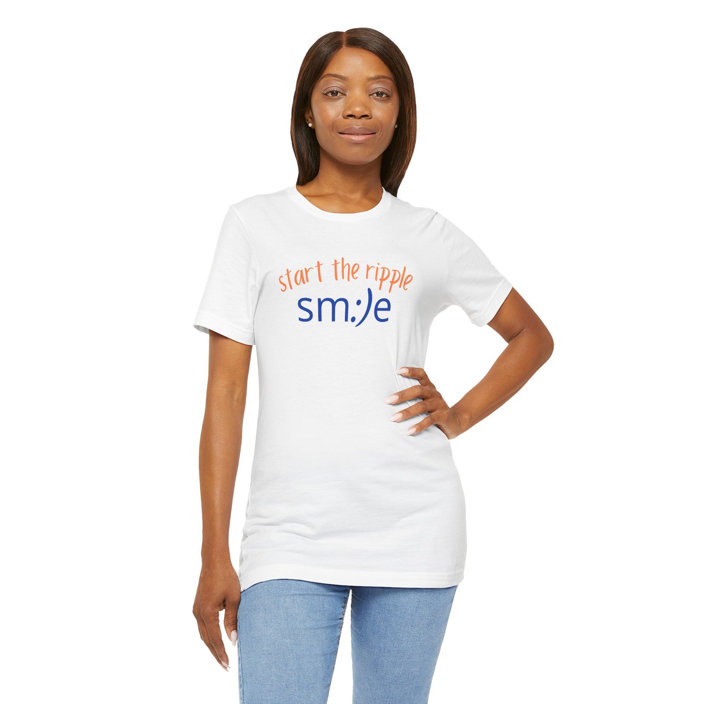 Start the Ripple sm:)e Inspirational Tee - Motivational Streetwear, Positive Energy Shirt, Confidence Booster