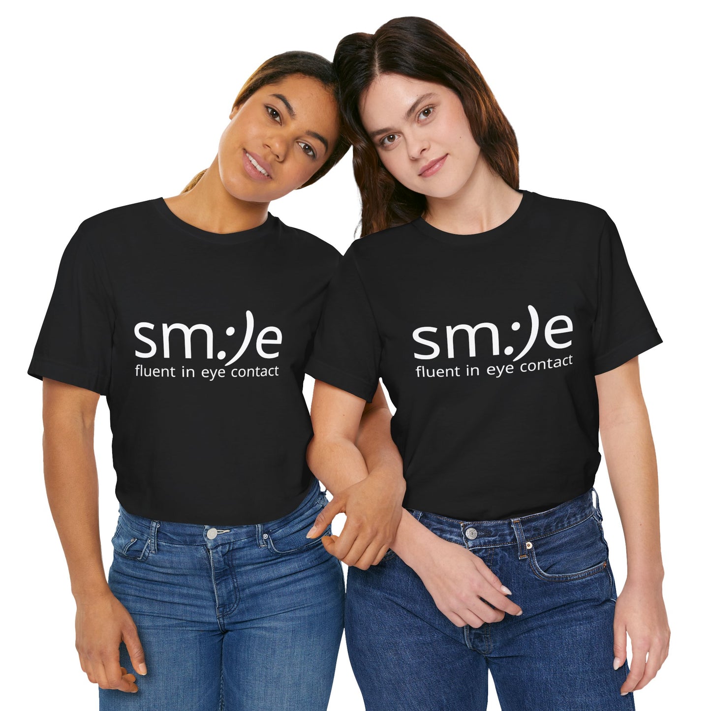 sm:)e Fluent in Eye Contact Tee | Social Confidence Streetwear | Funny Motivational Graphic Shirt