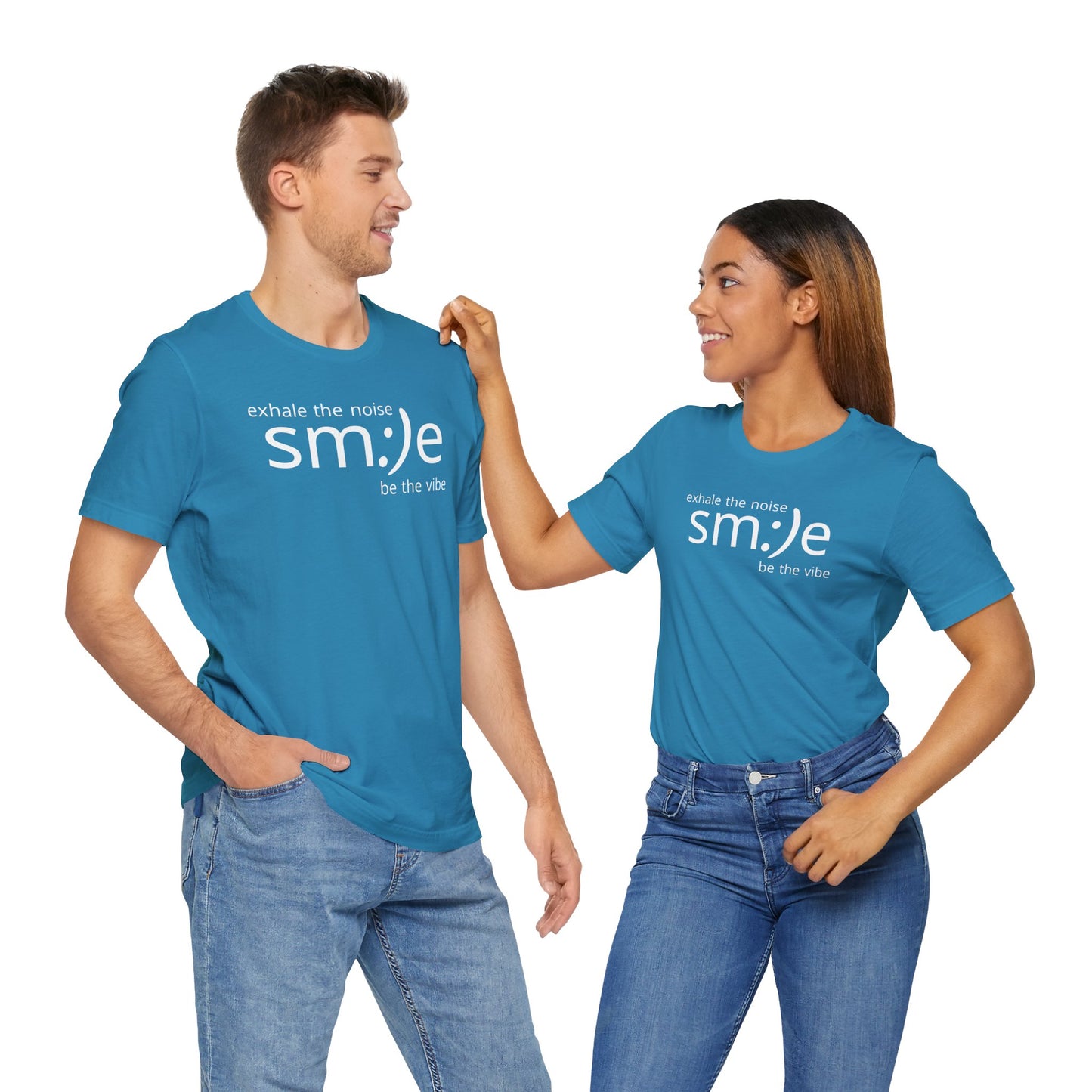 sm:)e Exhale the Noise Smile Vibe Tee | Mindful Streetwear | Unisex Motivational Graphic Shirt