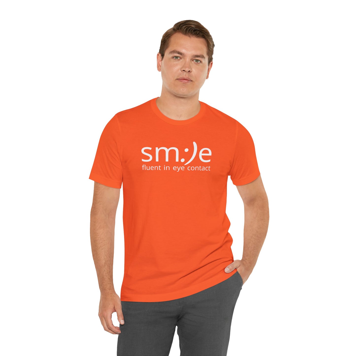 sm:)e Fluent in Eye Contact T-Shirt | Confidence Statement Tee | Unisex Streetwear