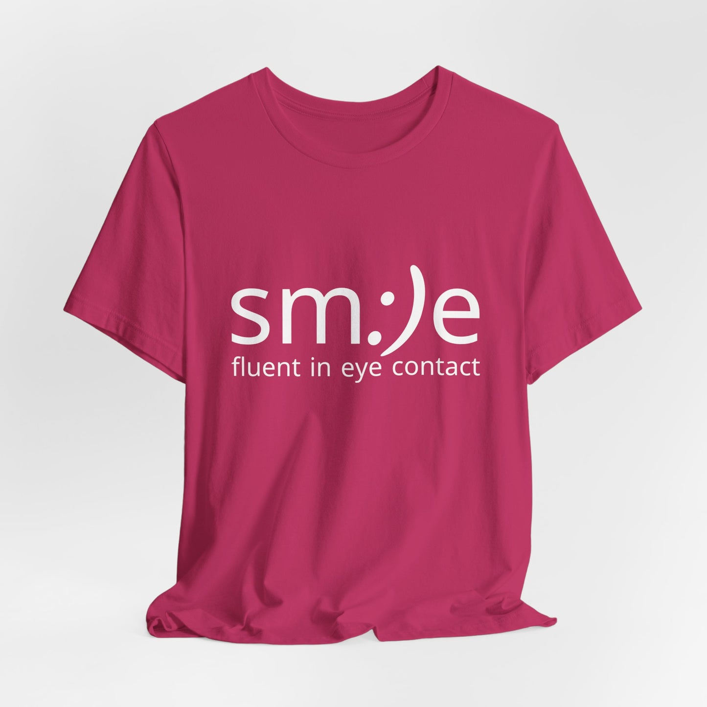 sm:)e Fluent in Eye Contact Tee | Social Confidence Streetwear | Funny Motivational Graphic Shirt