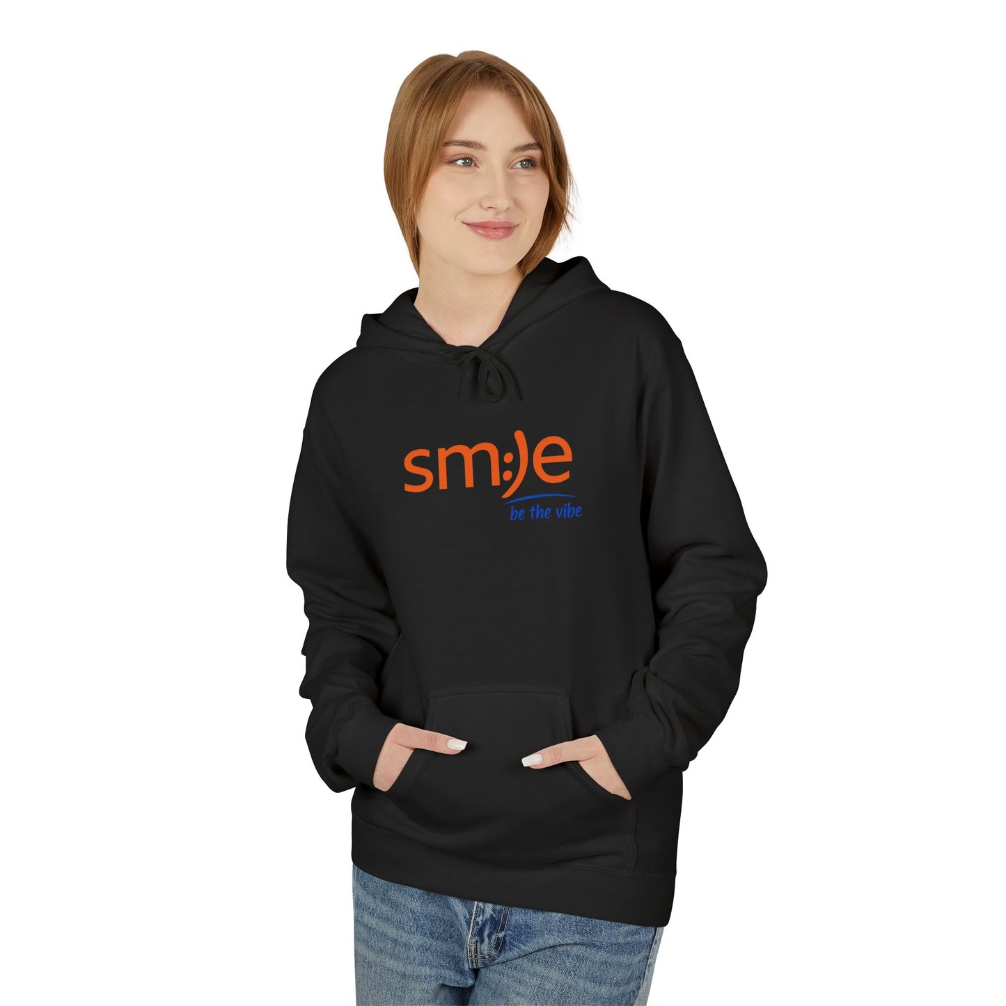 sm:)e Be Vibe Hoodie - Motivational Streetwear, Cozy Confidence Booster, Unisex Fleece Sweatshirt