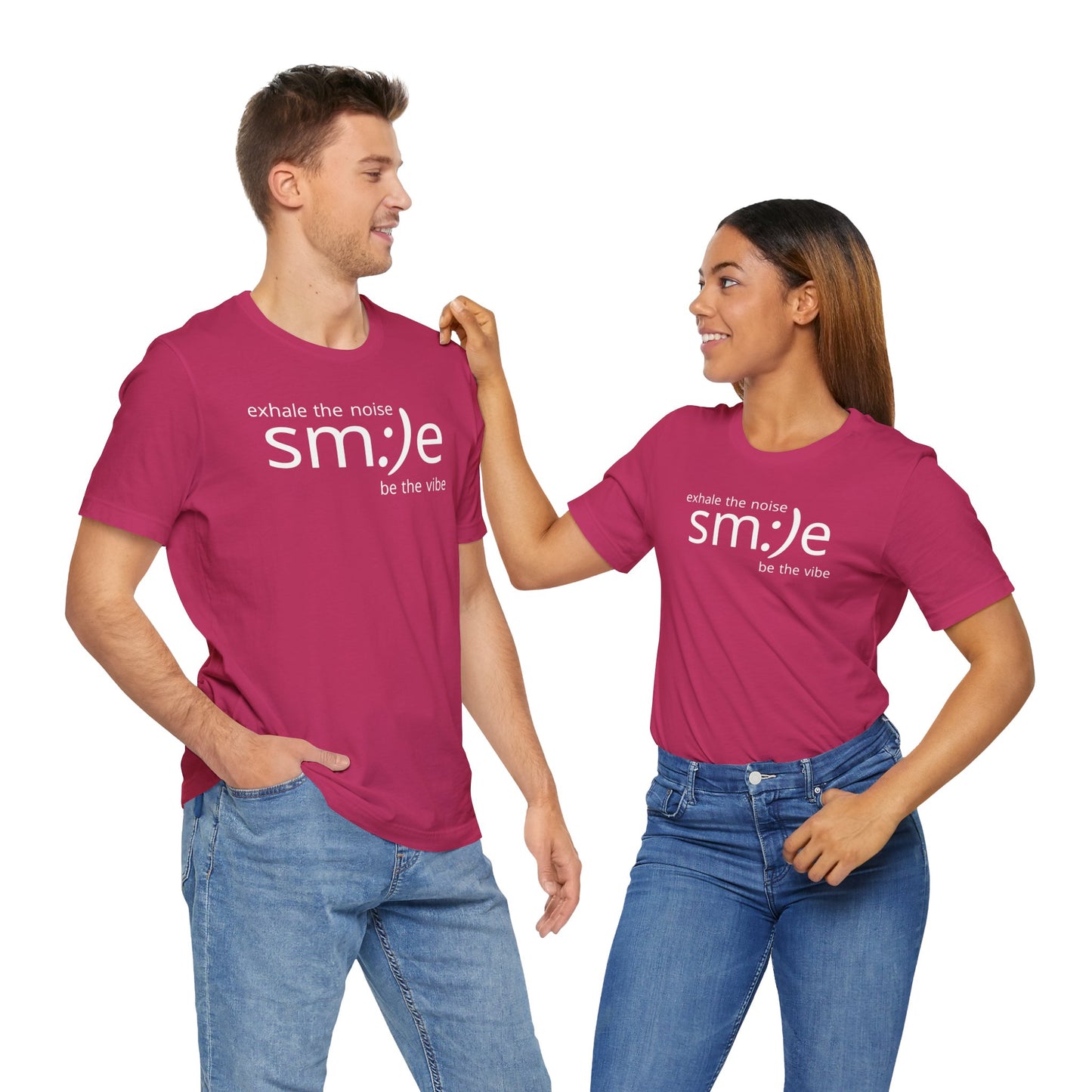 sm:)e Exhale the Noise Smile Vibe Tee | Mindful Streetwear | Unisex Motivational Graphic Shirt