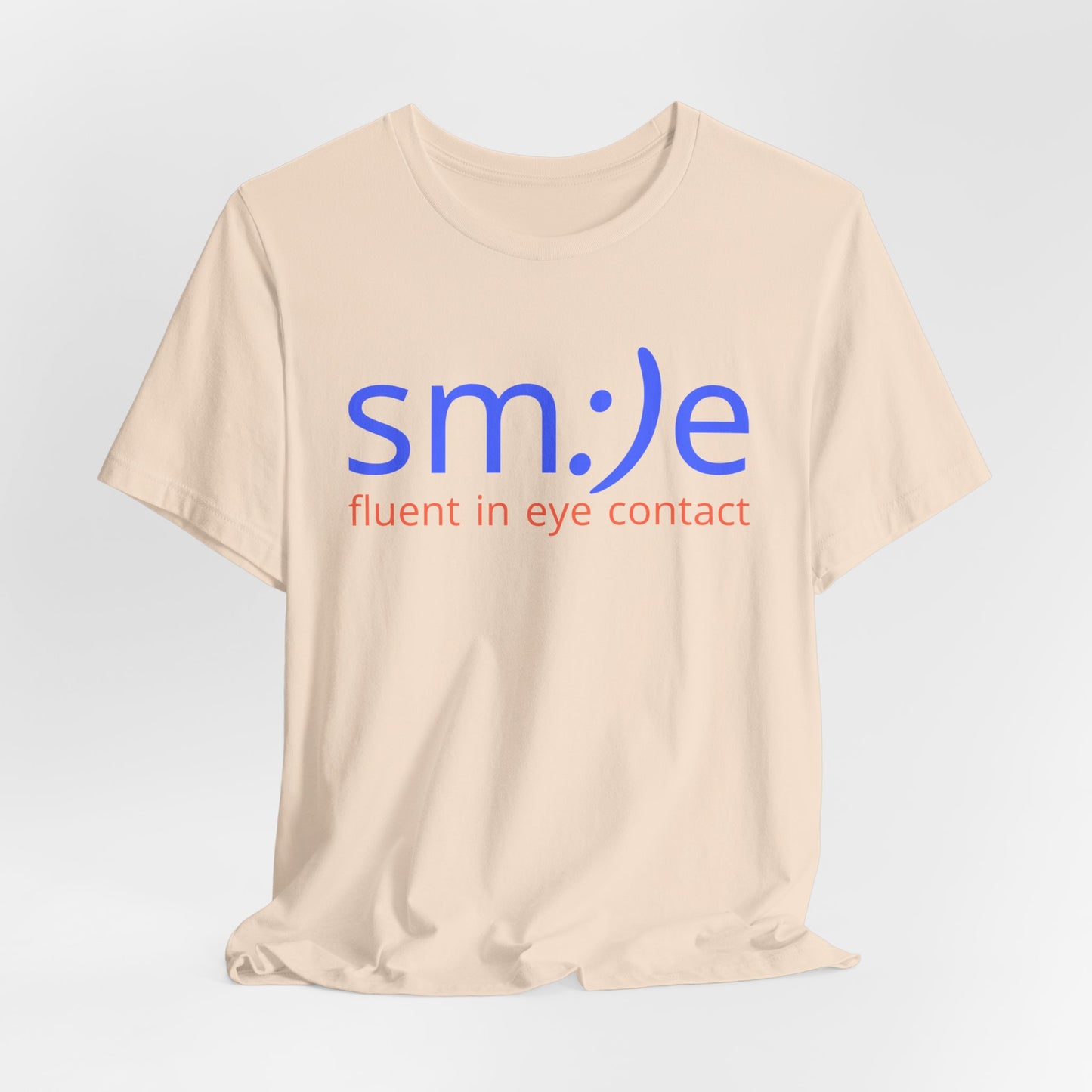 sm:)e Fluent in Eye Contact Jersey Tee | Social Butterfly Streetwear | Funny Connection Gift