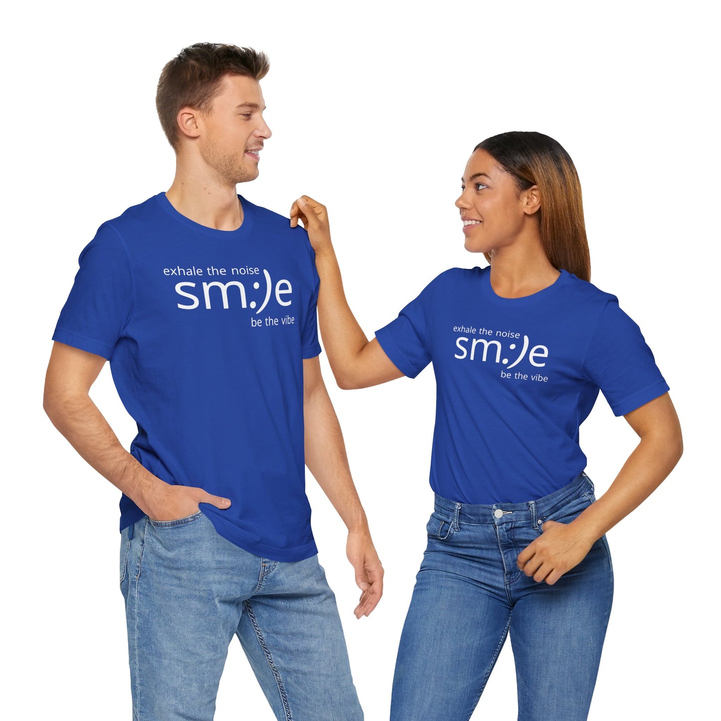 sm:)e Exhale the Noise Smile Vibe Tee | Mindful Streetwear | Unisex Motivational Graphic Shirt