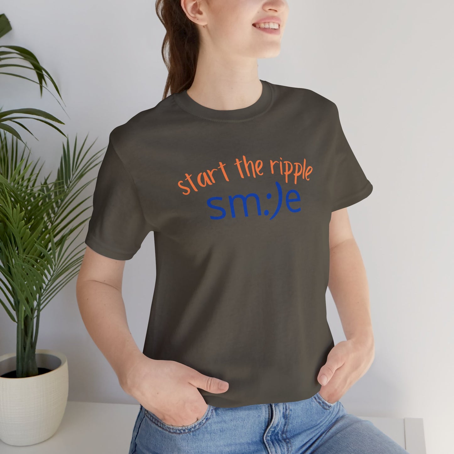 Start the Ripple sm:)e Inspirational Tee - Motivational Streetwear, Positive Energy Shirt, Confidence Booster