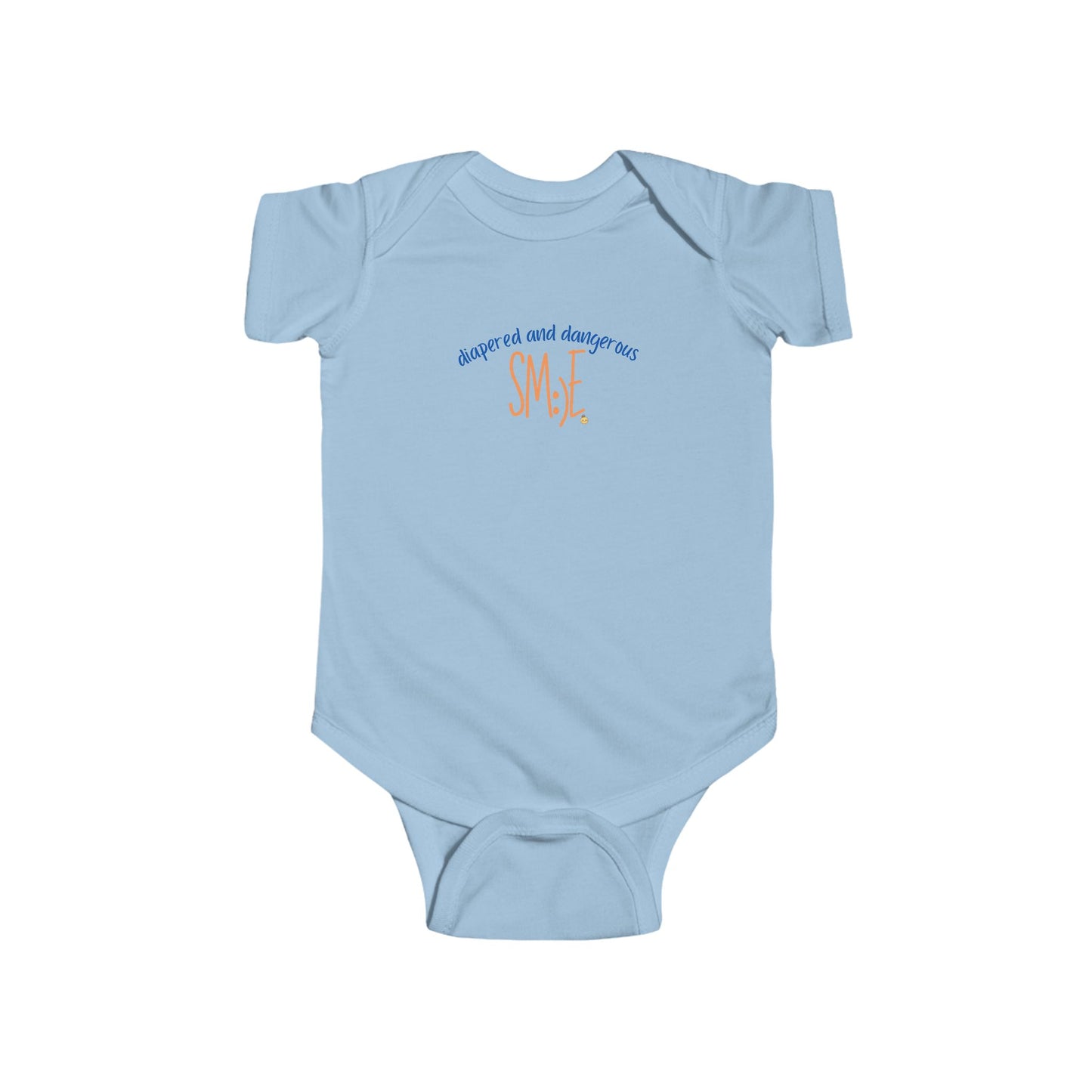 Diapered and Dangerous sm:)e Infant Bodysuit - Funny Baby Statement Onesie, Trendy Toddler Gift