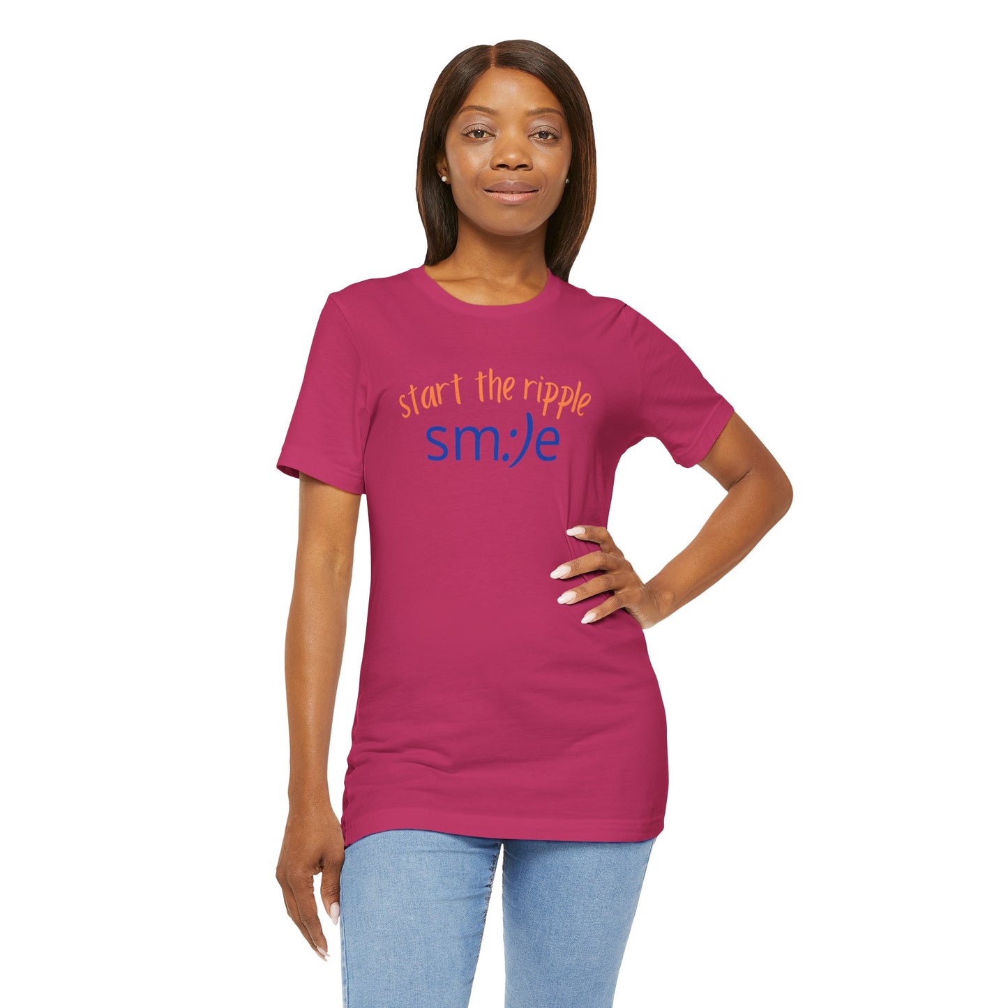 Start the Ripple sm:)e Inspirational Tee - Motivational Streetwear, Positive Energy Shirt, Confidence Booster