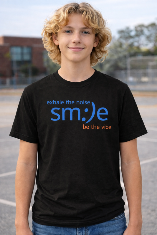 sm:)e Smile Vibe Tee Exhale the Noise | Relaxation Streetwear | Inspirational Motivational Shirt