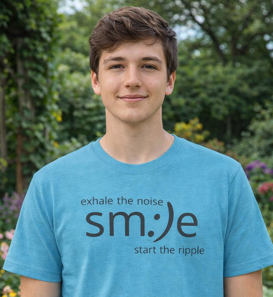 sm:)e Exhale the Noise Start the Ripple Tee | Mindful Action Streetwear | Positive Vibes Graphic Shirt