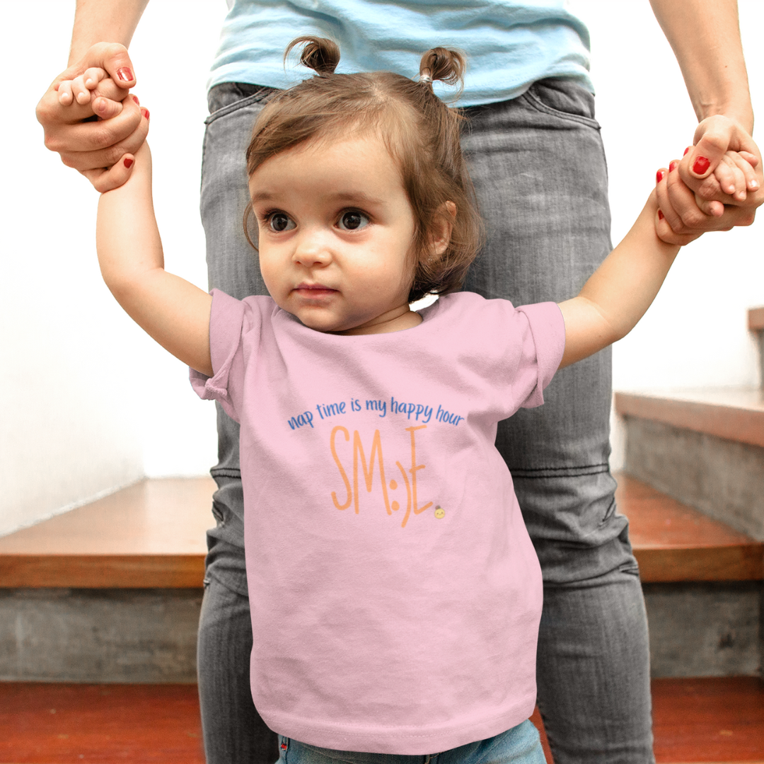 Nap Time Is My Happy Hour sm:)e Infant Bodysuit - Cute Baby Gift, Funny Newborn Outfit, Trendy Toddler Clothing