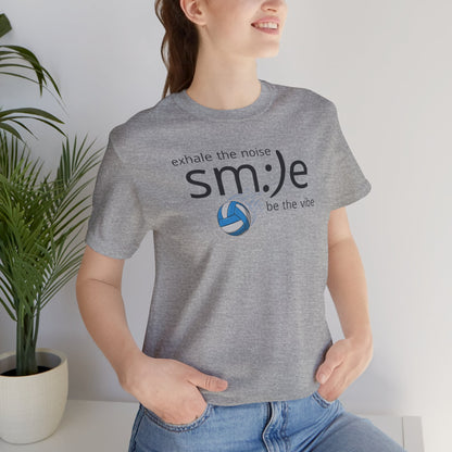 sm:)e Exhale the Noise Smile Vibes Volleyball Tee | Happy Athletic Streetwear | Positive Affirmation Shirt