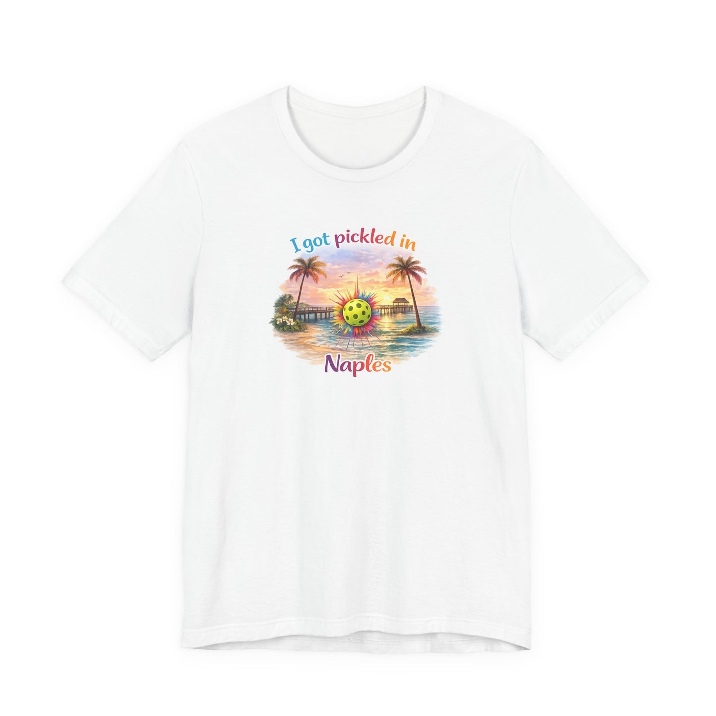 "I Got Pickled in Naples" Pickleball Tee — Funny Florida Vacation Shirt & Souvenir Gift