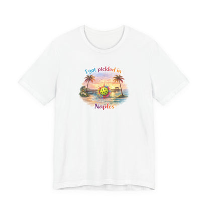 "I Got Pickled in Naples" Pickleball Tee — Funny Florida Vacation Shirt & Souvenir Gift