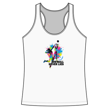 Volleyball Splash Women's Racerback Tank - "The Ball Never Lies"- Moisture wicking