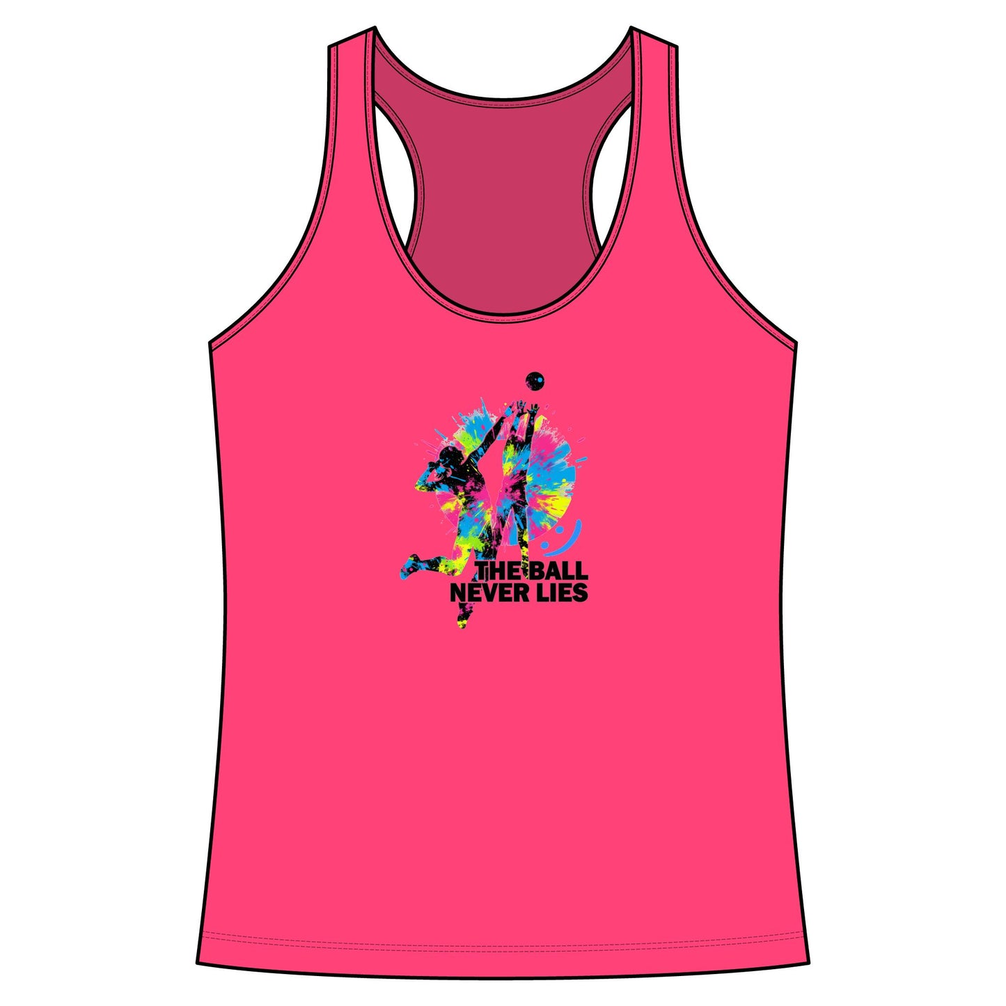 Volleyball Splash Women's Racerback Tank - "The Ball Never Lies"- Moisture wicking