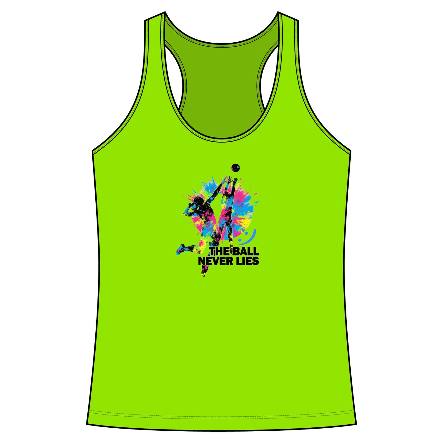 Volleyball Splash Women's Racerback Tank - "The Ball Never Lies"- Moisture wicking