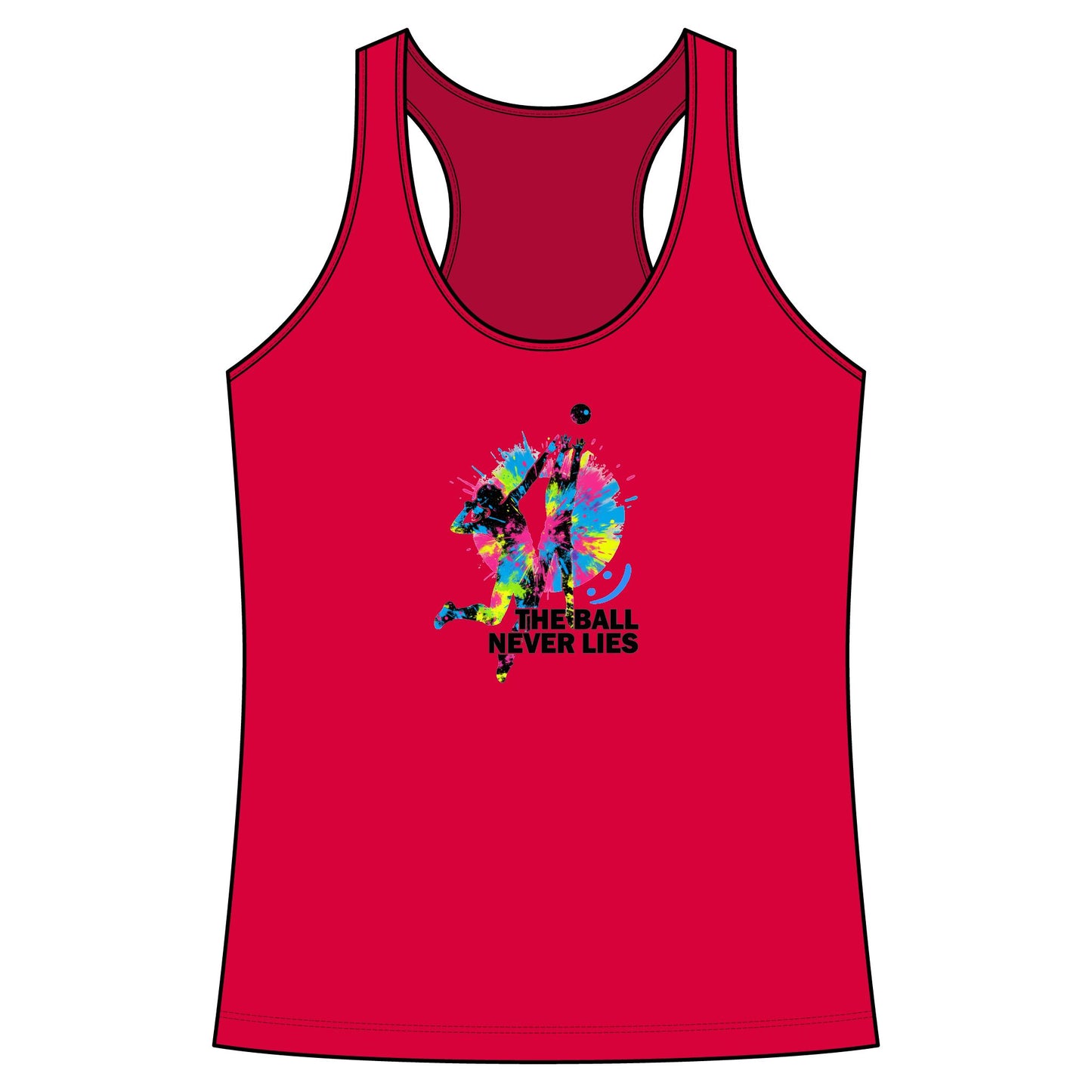Volleyball Splash Women's Racerback Tank - "The Ball Never Lies"- Moisture wicking
