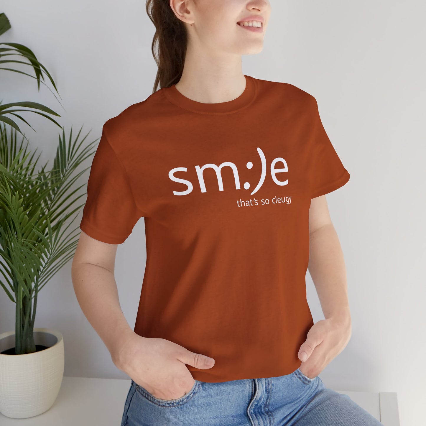 sm:)e That's So Cleugy Playful Tee - Orange Graphic Statement Shirt for Confident Vibes