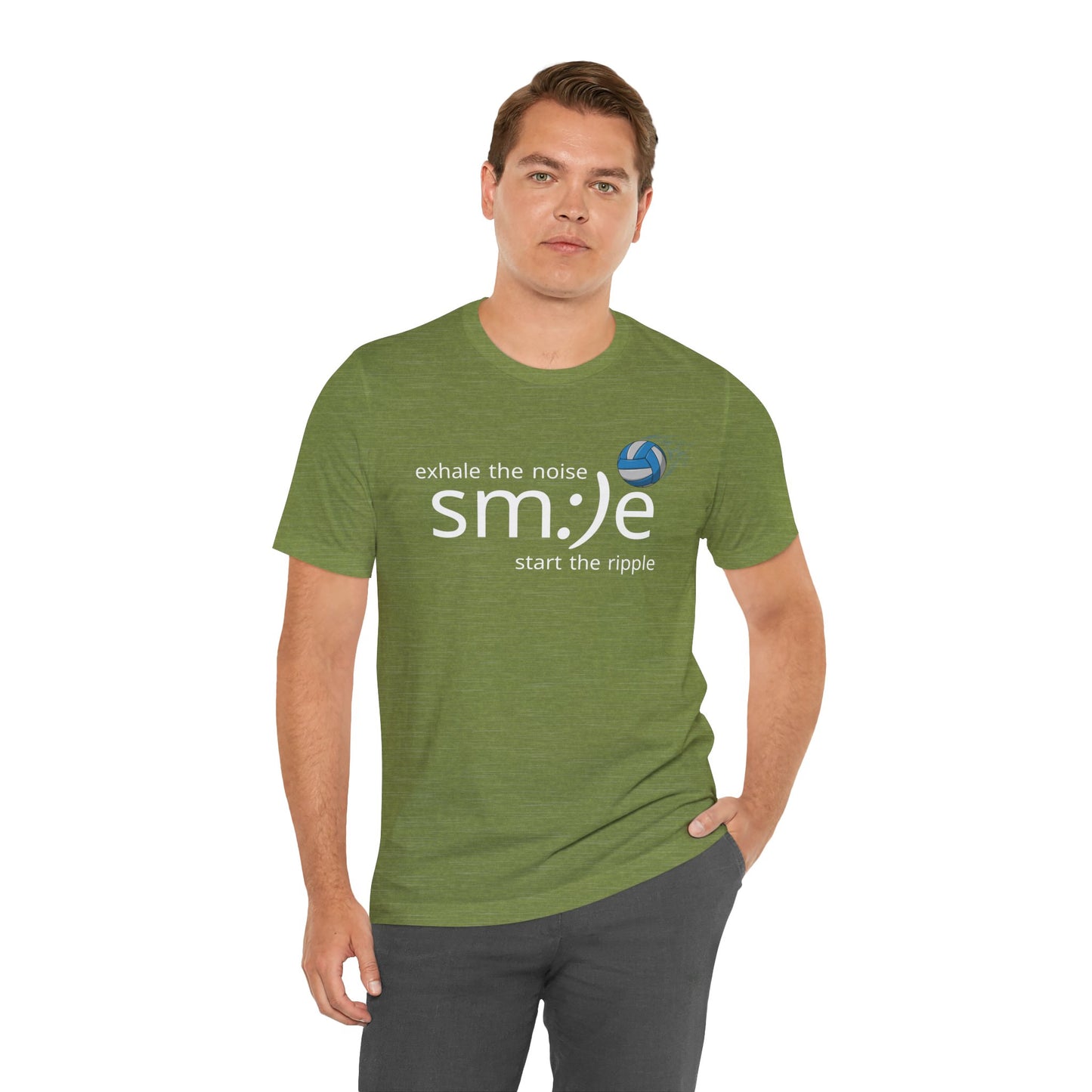 Unisex Jersey Short Sleeve Tee | Exhale the Noise sm:)e Start the Ripple Volleyball