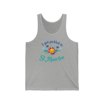 St. Maarten Vacation Tank Top — "I Got Pickled in St. Maarten" Tropical Souvenir