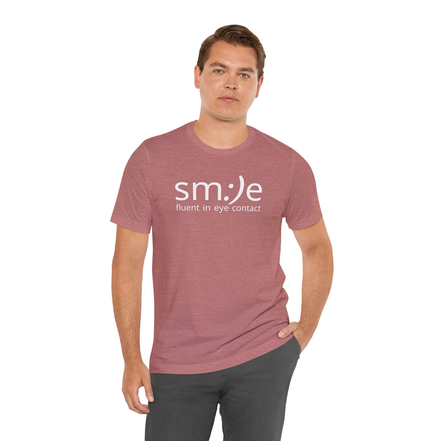sm:)e Fluent in Eye Contact T-Shirt | Confidence Statement Tee | Unisex Streetwear