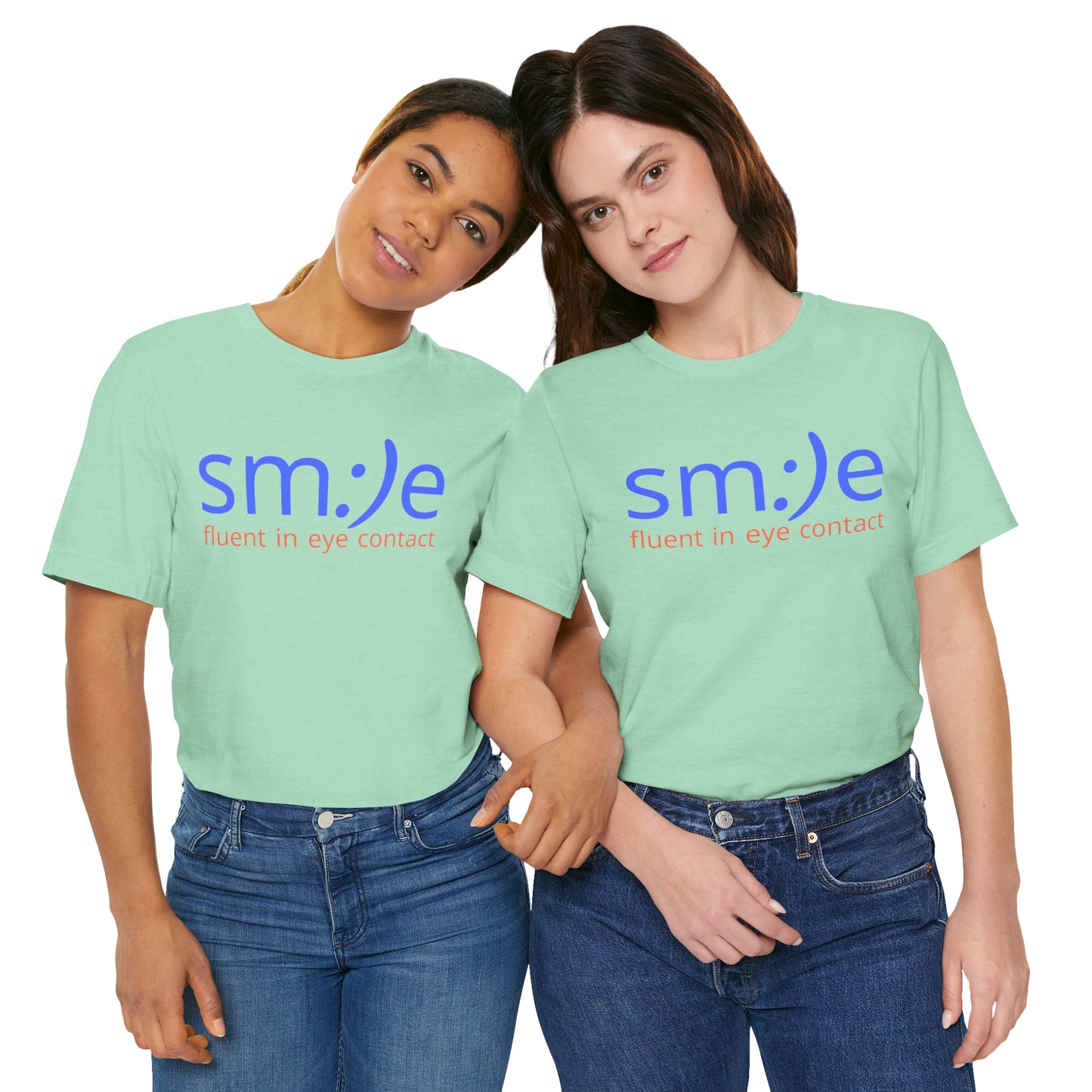 sm:)e Fluent in Eye Contact Tee - Social Butterfly Streetwear, Confidence Booster, Funny Statement Shirt
