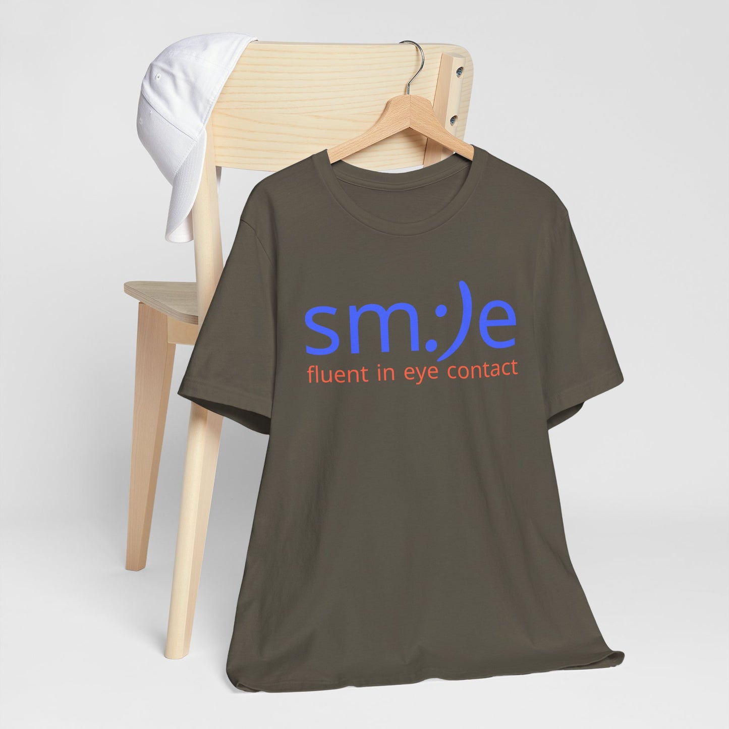 sm:)e Fluent in Eye Contact Tee - Social Butterfly Streetwear, Confidence Booster, Funny Statement Shirt