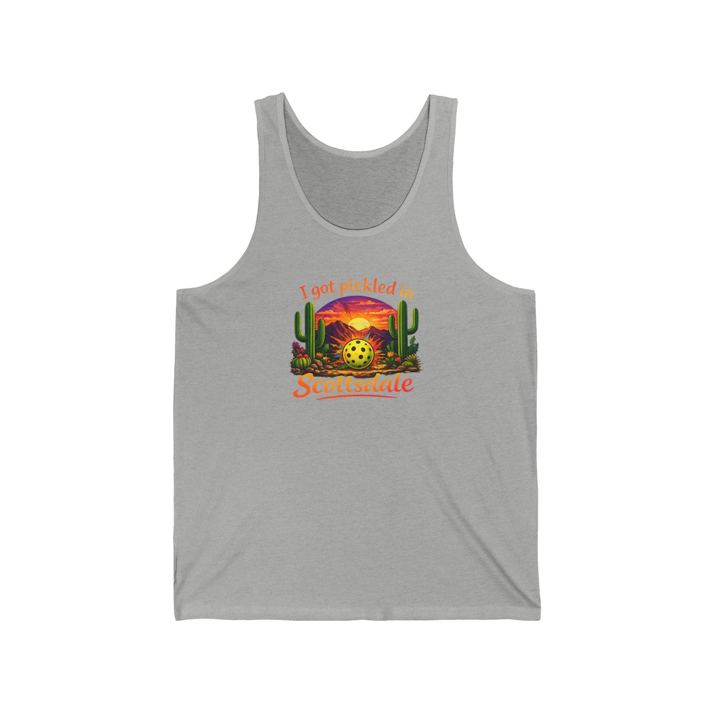 Scottsdale Pickleball Sunset Tank Top — "I Got Pickled in Scottsdale"