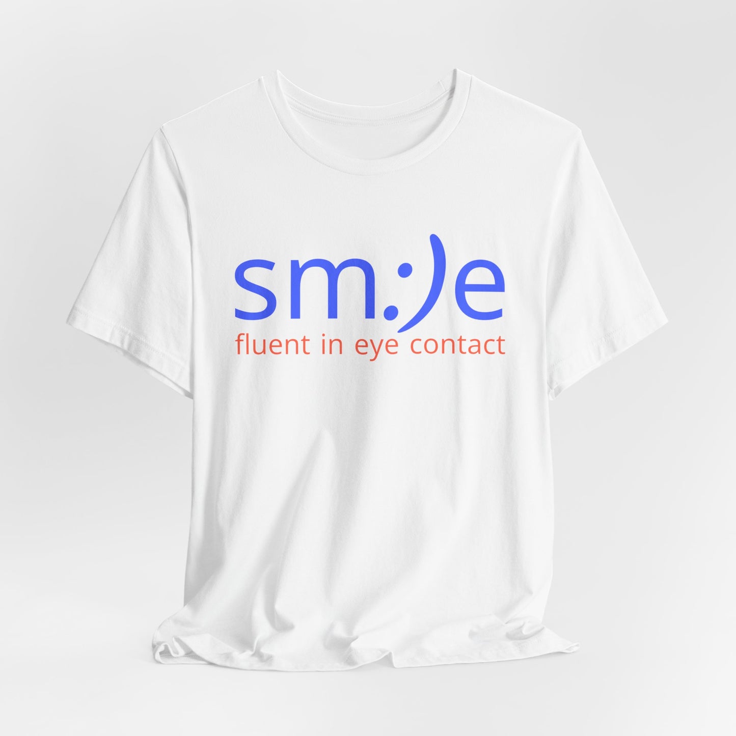 sm:)e Fluent in Eye Contact Jersey Tee | Social Butterfly Streetwear | Funny Connection Gift