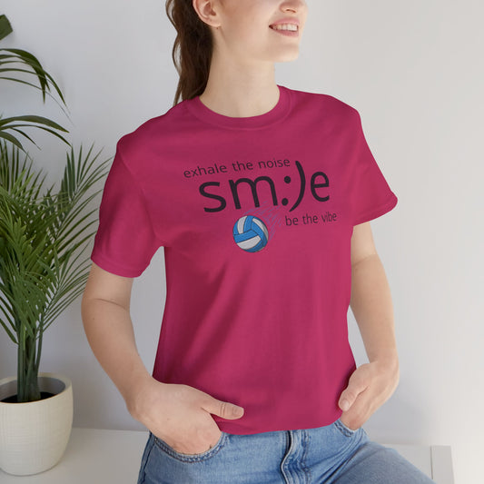 sm:)e Exhale the Noise Smile Vibes Volleyball Tee | Happy Athletic Streetwear | Positive Affirmation Shirt