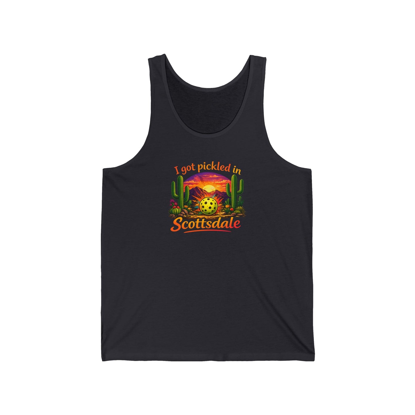 Scottsdale Pickleball Sunset Tank Top — "I Got Pickled in Scottsdale"