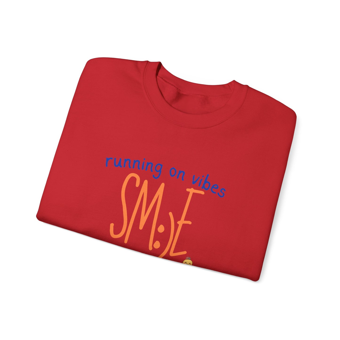 sm:)e Running on Vibes Crewneck Sweatshirt | Positive Energy Streetwear | Cozy Confidence Unisex