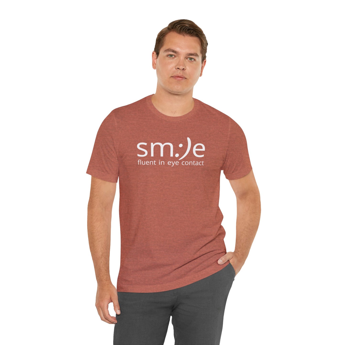 sm:)e Fluent in Eye Contact T-Shirt | Confidence Statement Tee | Unisex Streetwear