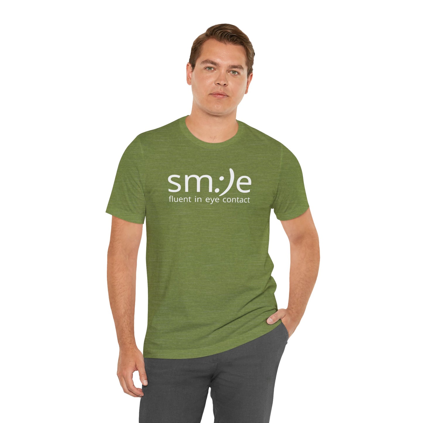 sm:)e Fluent in Eye Contact T-Shirt | Confidence Statement Tee | Unisex Streetwear