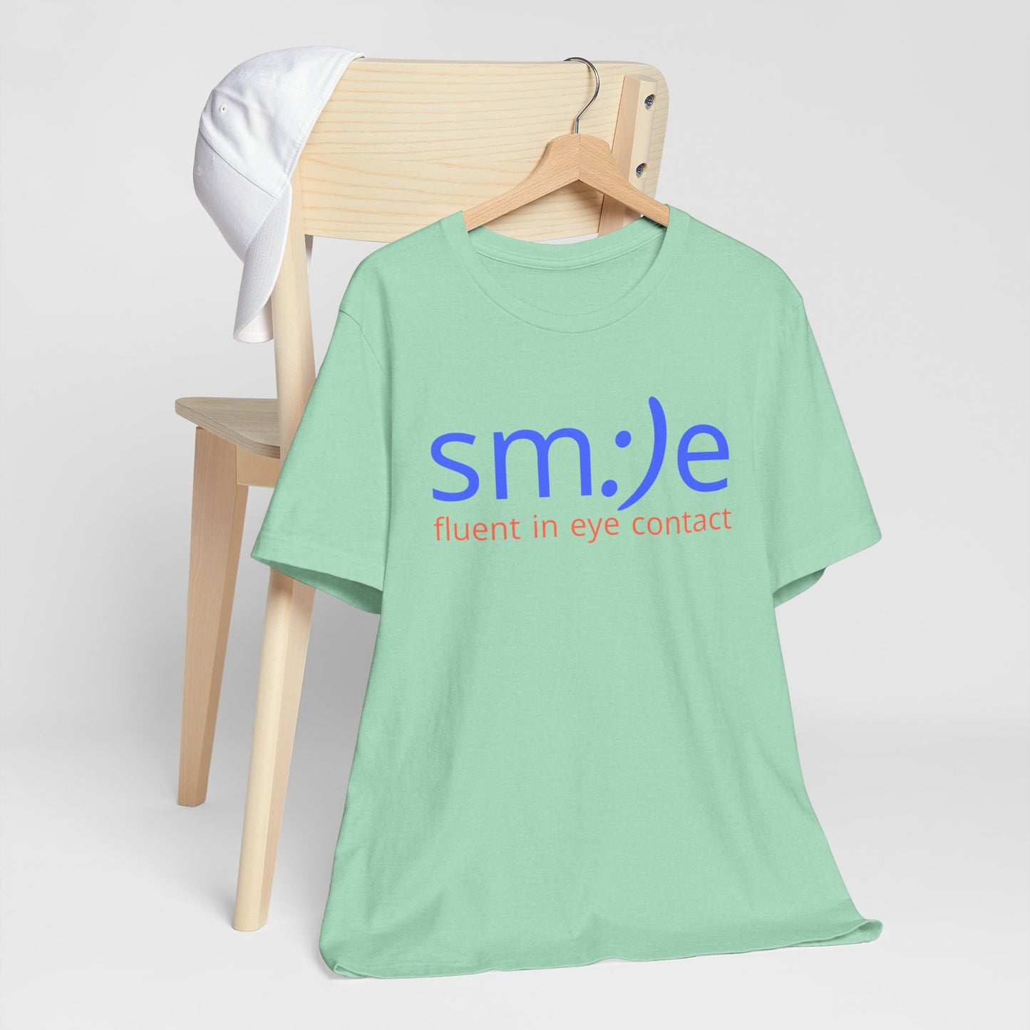 sm:)e Fluent in Eye Contact Tee - Social Butterfly Streetwear, Confidence Booster, Funny Statement Shirt