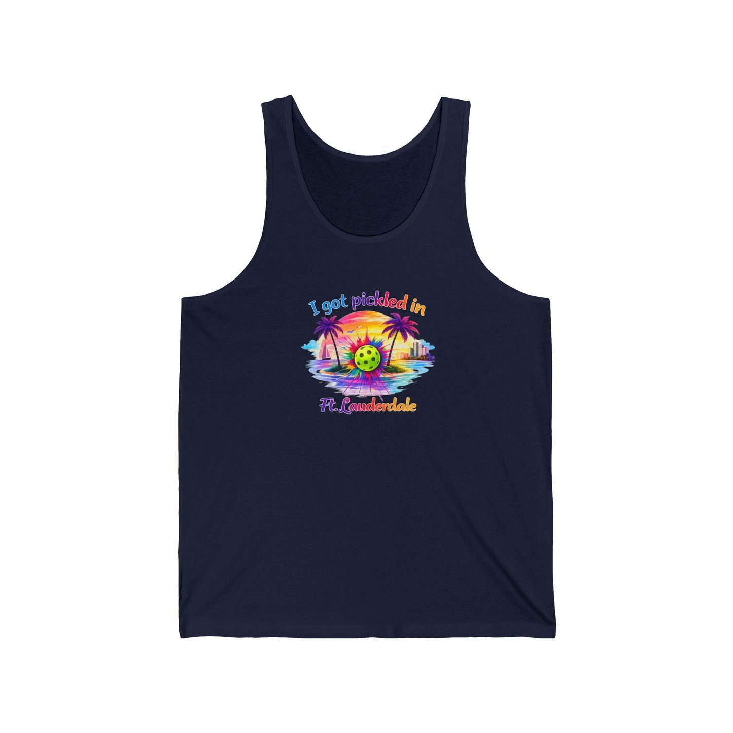 Pickleball Vacation Tank — "I Got Pickled in Ft. Lauderdale" Beach Tank Top
