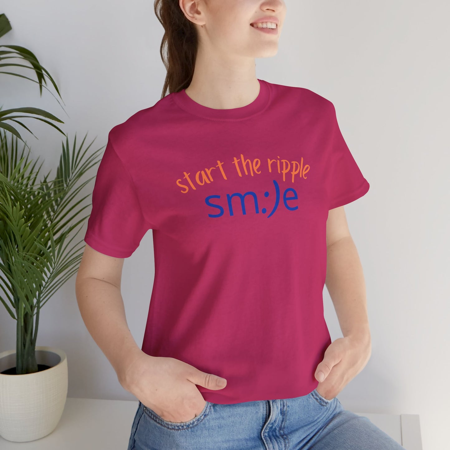 Start the Ripple sm:)e Inspirational Tee - Motivational Streetwear, Positive Energy Shirt, Confidence Booster