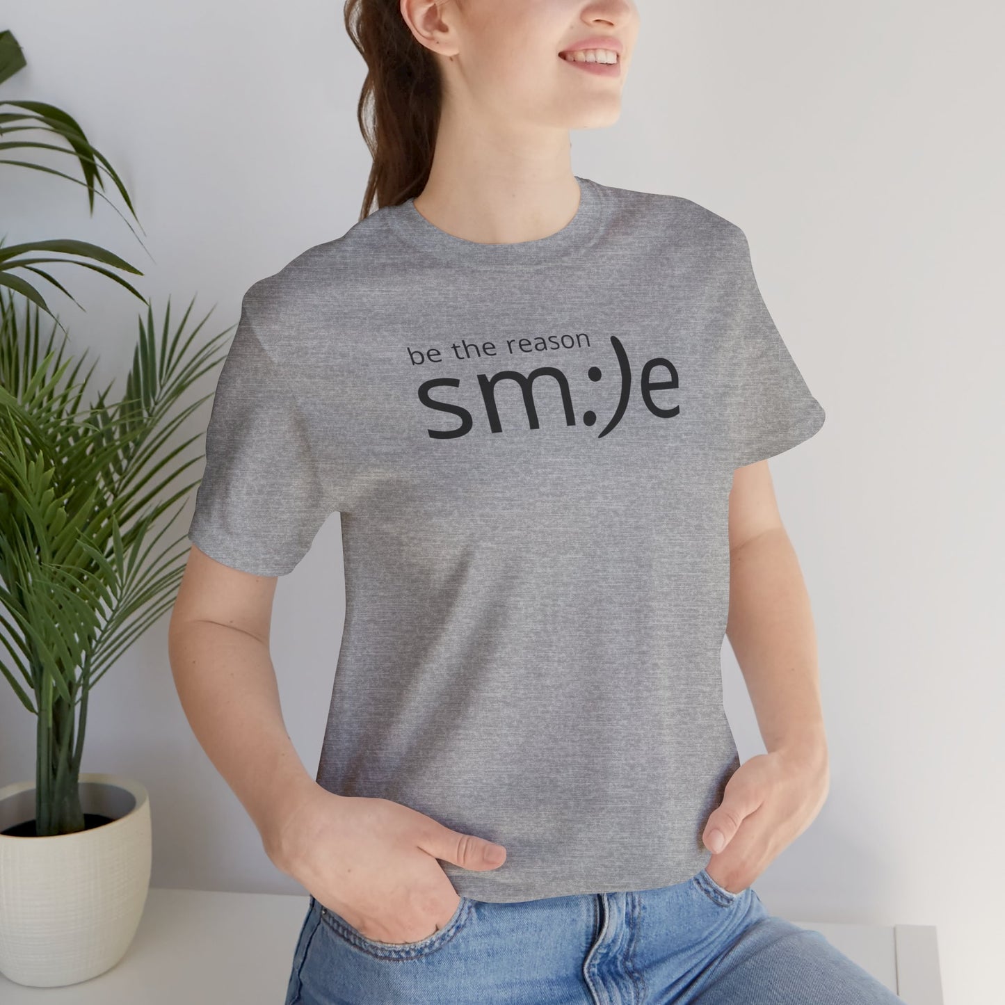sm:)e Be the Reason Smile Tee - Positive Energy Streetwear, Inspirational Gift, Confidence Booster
