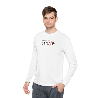 Smile Long-Sleeve Tee — "Exhale the Noise" | Sport-Tek ST350LS Moisture-Wicking Shirt
