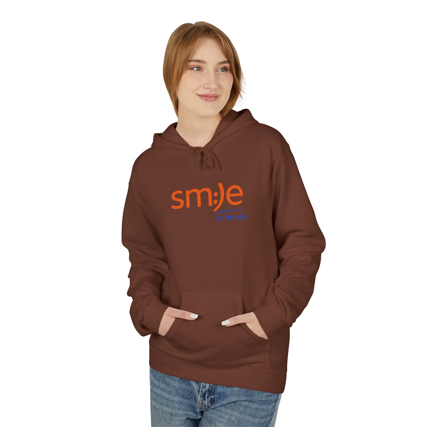 sm:)e Be Vibe Hoodie - Motivational Streetwear, Cozy Confidence Booster, Unisex Fleece Sweatshirt