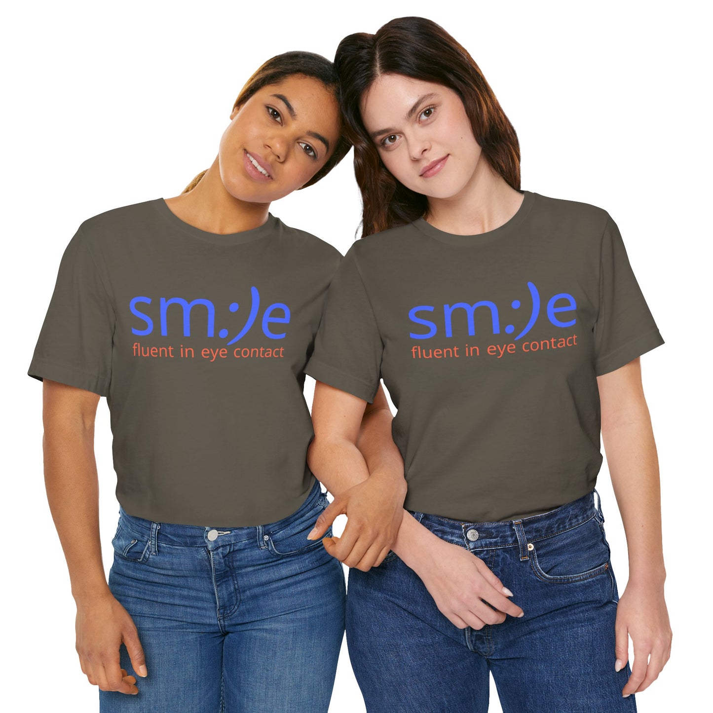 sm:)e Fluent in Eye Contact Tee - Social Butterfly Streetwear, Confidence Booster, Funny Statement Shirt