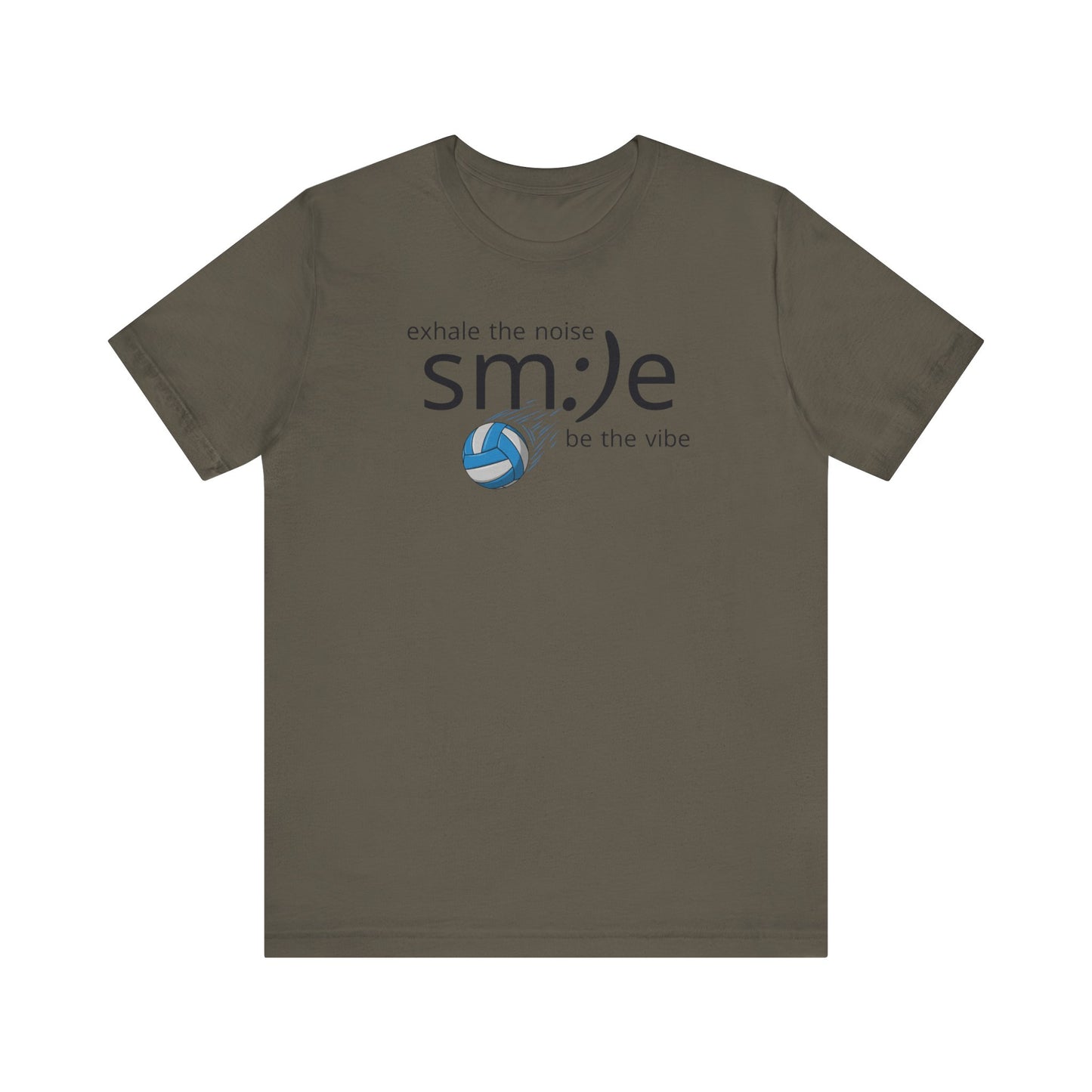 sm:)e Exhale the Noise Smile Vibes Volleyball Tee | Happy Athletic Streetwear | Positive Affirmation Shirt