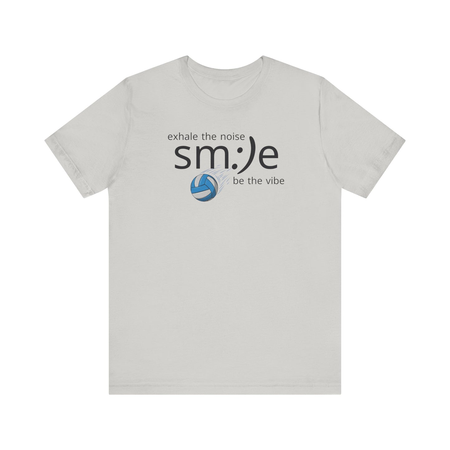 sm:)e Exhale the Noise Smile Vibes Volleyball Tee | Happy Athletic Streetwear | Positive Affirmation Shirt