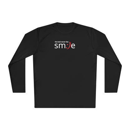 Smile Long-Sleeve Tee — "The Ball Never Lies" | Sport-Tek ST350SL Moisture-Wicking Shirt