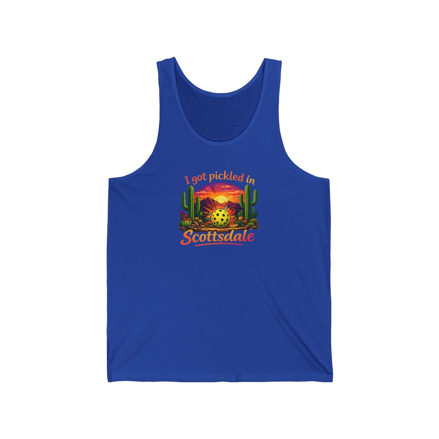 Scottsdale Pickleball Sunset Tank Top — "I Got Pickled in Scottsdale"